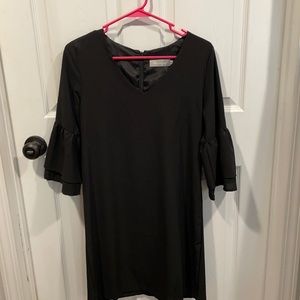 Black bell sleeve dress